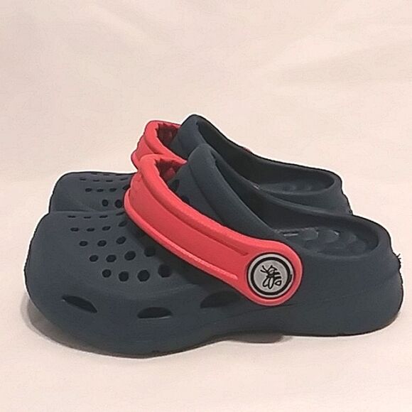 Joybees Harper Toddler Slip On Water Shoes Navy Pink ish Red Straps size 4 / 5 - Picture 5 of 12